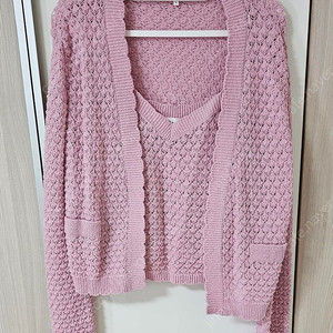 "[BA&SH 바쉬] 핑크 짜임 브이넥 가디건 & 니트 뷔스티에 _ Summer Knit"