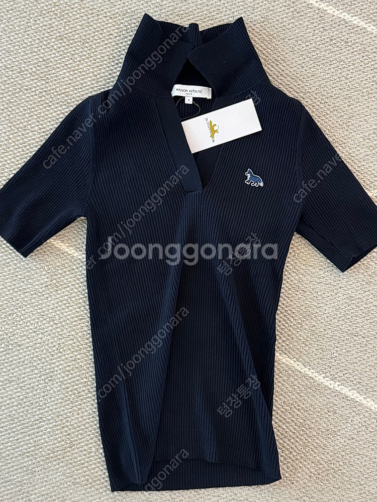 메종키츠네 반팔 니트 BABY FOX PATCH FIN...--1