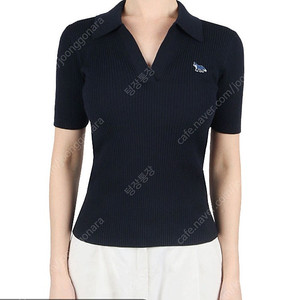 메종키츠네 반팔 니트 BABY FOX PATCH FINE RIBBED POLO