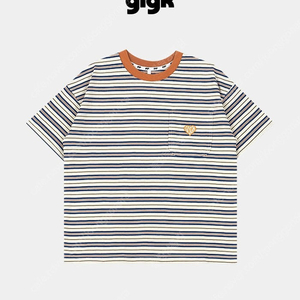 히로 glgk 스트라이프 하트 포켓 반팔 티셔츠 140
