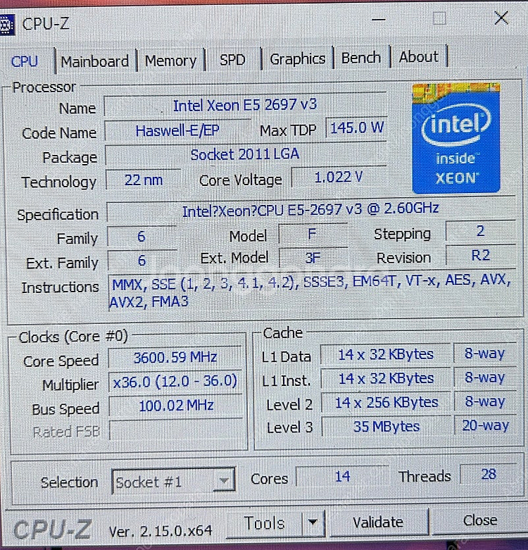 인텔 제온 E5-2697 v3 + X99(C612) 보...--3