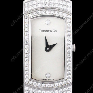 Tiffany&Co (티파니) 18K 750 화이트골드 다이아 전체 오리지날 셋팅 칵테일 가죽 밴드 여성 시계