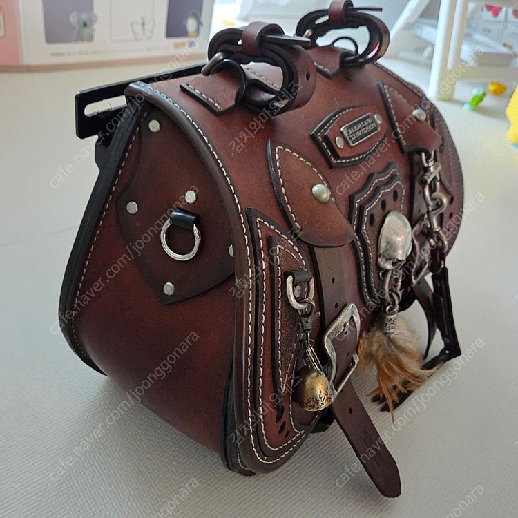 할리 국내산 수제 맞춤 최고급형 통가죽 새들백(사이드백) 풀세트 판매--3