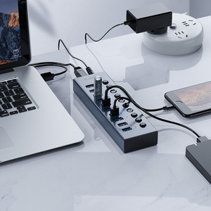 오리코 ORICO BT2U3-7AB USB3.0 7포트 충전 겸용 유전원 USB허브 판매합니다