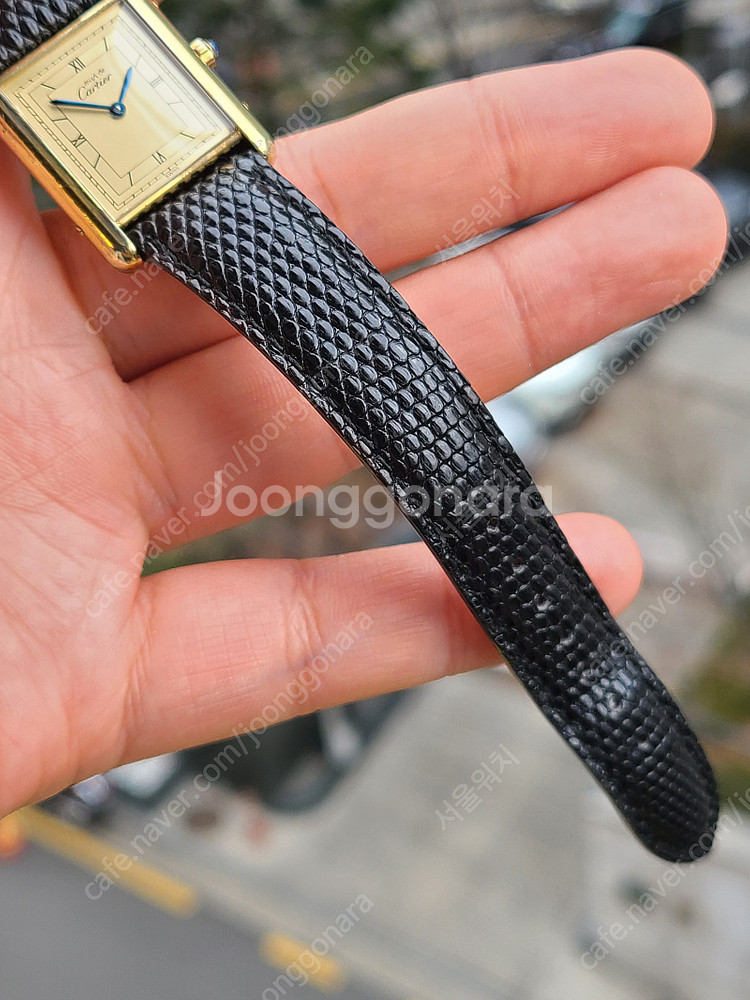 [정품] 까르띠에 머스트 탱크 미니로만 옐로우골드 금장...--6