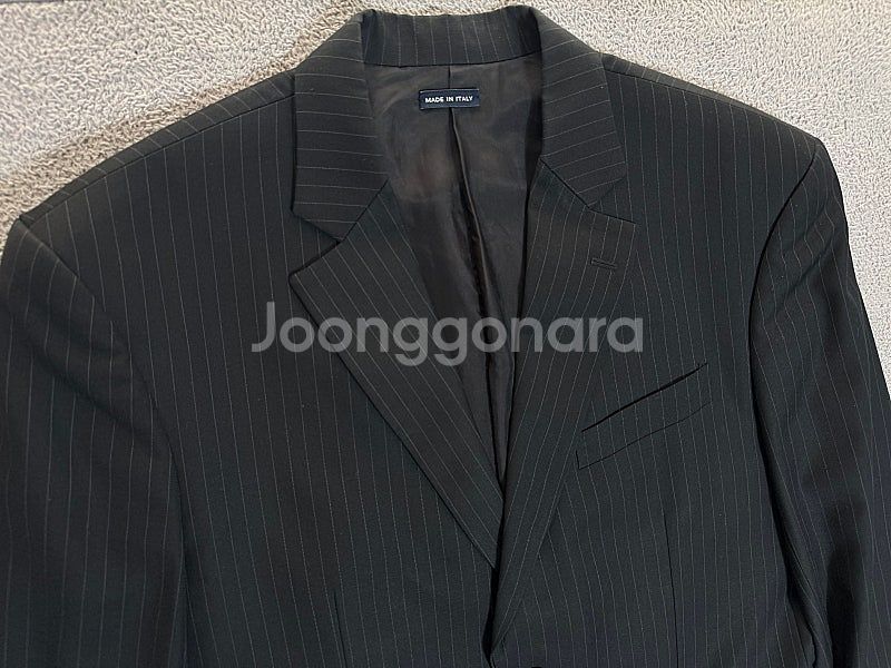 조르지오 알마니 정품 진네이비 스트라이프 슈트 셋업 정...--1