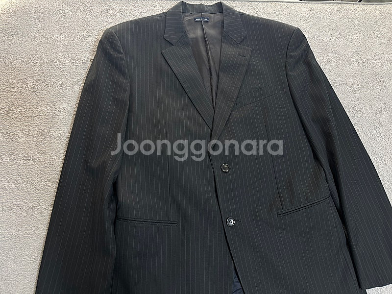 조르지오 알마니 정품 진네이비 스트라이프 슈트 셋업 정...--2