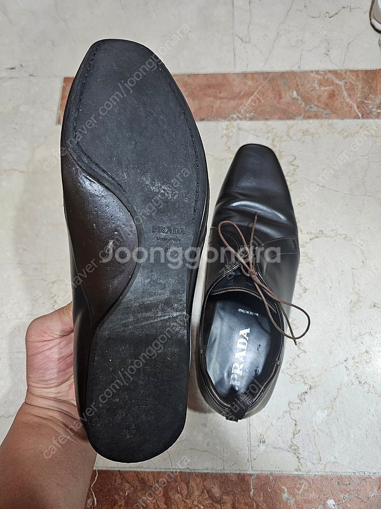 정품 프라다 남성 가죽 드레스 슈즈 8.5사이즈(대략 275)--1