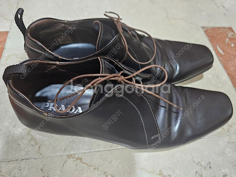 정품 프라다 남성 가죽 드레스 슈즈 8.5사이즈(대략 275)--5