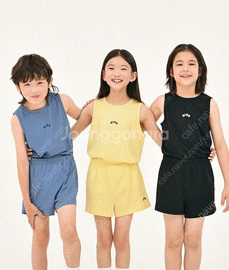 히로 데이 슬리브 나시 애쉬블루&노랑160--0