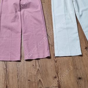 하이웨스트 통청바지 새상품 핑크/아이보리 2벌