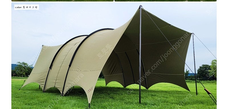 유나캠핑 왕윈드서클 하비타프 올리브그린/메쉬스크린-화이트샌드 이미지