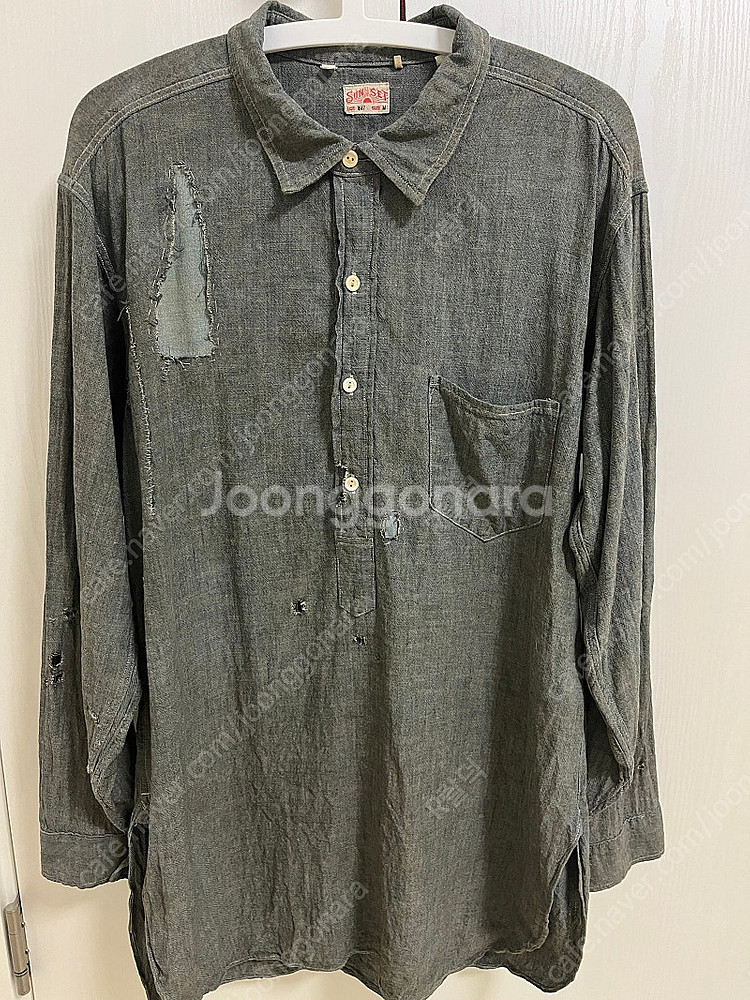 리바이스빈티지클로딩 lvc 선셋 샴브레이 리페어셔츠 M사이즈 더블알엘,RRL,폴로,풀카운트,웨어하우스--3