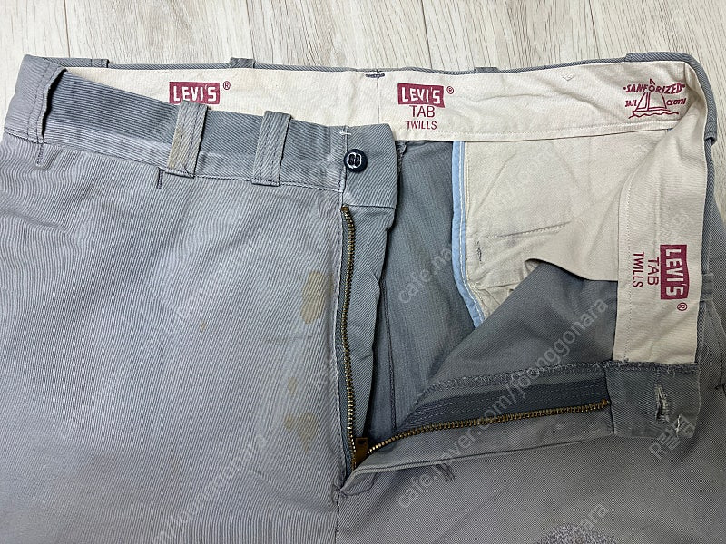 리바이스빈티지클로딩 LVC Drenched Grey 1954 Tab Twill Chino 32X32사이즈 더블알엘,... 이미지