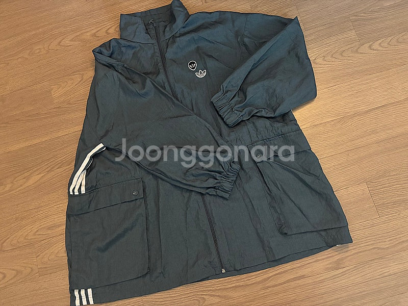 아디다스 경량 우븐 오버핏 롱바람막이자켓코트 여성 프리--3