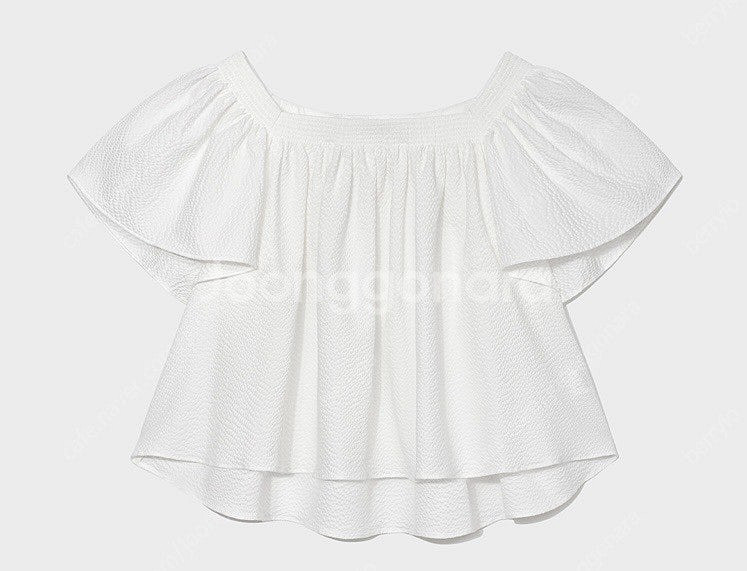 (새상품) 킨더살몬 Wavy Smocked Blouse...--1