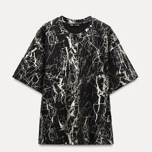 (새옷) 자라 메탈릭 티셔츠 m사이즈