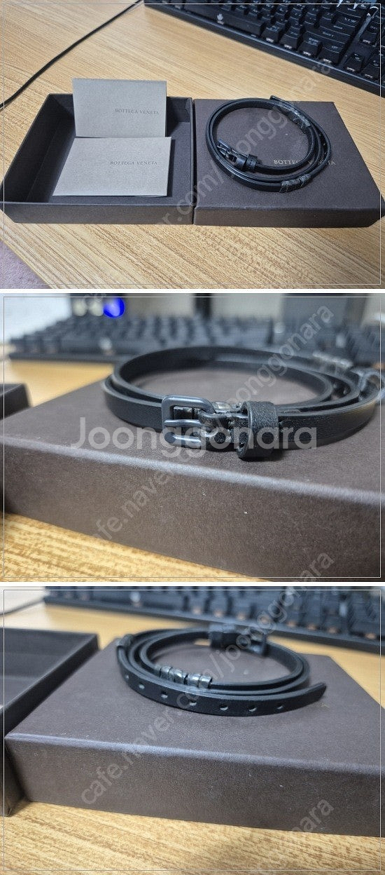 보테가베네타 레더 더블 레이어드 팔찌 (정품)--0