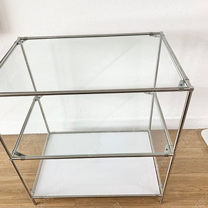 유리 모듈 선반 3단 테이블 수납장 장식장
