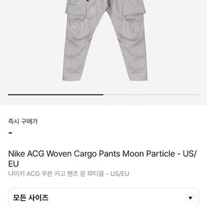 ACG 30주년 카고팬츠 문파티클베이지(bq7293-286) 새상품