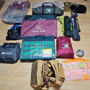 (200만원->59만원)미사용 4-5인용 코오롱스포츠 그랜드킹덤+코베아 캠핑 풀세트