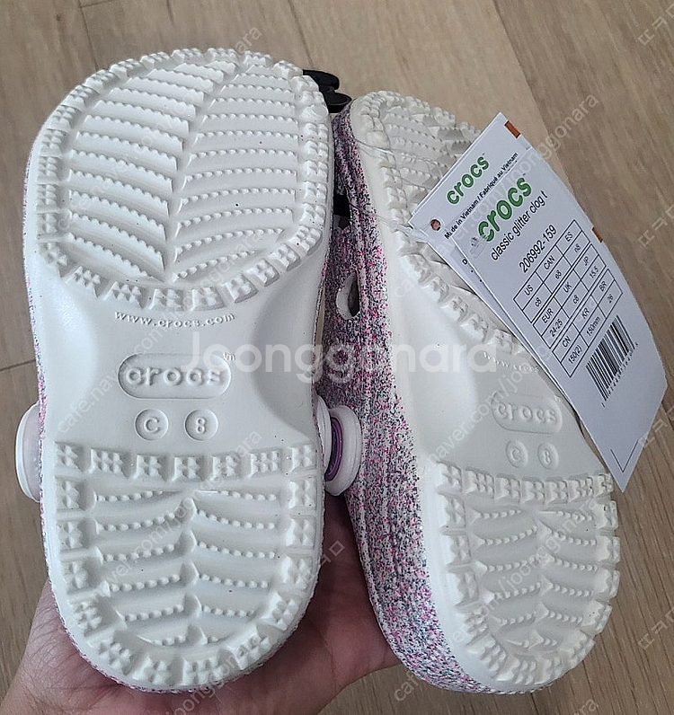 크록스 글리터 클로그 C8 150 사이즈 새상품 여아 ...--1