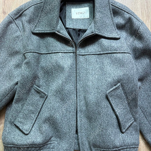 VTWO 울 블렌드 카라 블루종 (그레이)