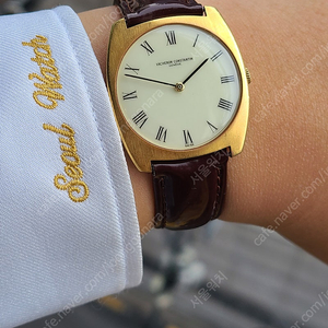 [정품] 바쉐론콘스탄틴 클래식 쿠션 블랙 로만 아이보리 다이얼 18k 금통 빈티지 (Vacheron Constantin Classic Black Roman Ivory Dial 18