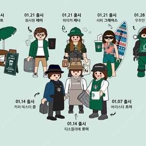 스타벅스 플레이모빌 1탄 판매합니다(셋트 13만원 / 낱개로 판매가능)
