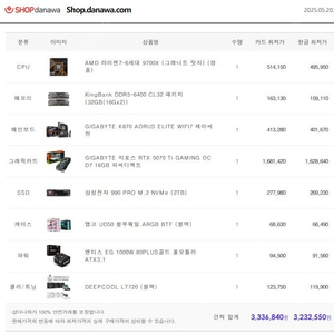서울) 9700X 5070ti 완본체 판매합니다