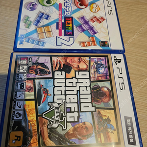 PS5 게임시디 ( GTA5 . 뿌요뿌요 테트리스 2 ) 택포 4 만