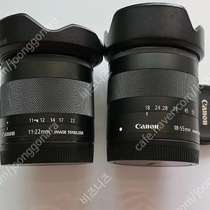 캐논 미러리스 ef m 11-22mm(광각 줌 렌즈) / ef m 18-55mm(번들 줌 렌즈)