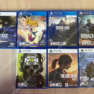 PS4 바하2re, 바하7 / PS5 모던워페어2 중고 판매합니다.