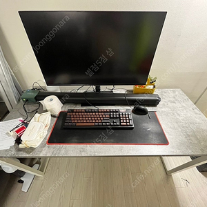 회색 상판 책상 테이블 업무등 1400