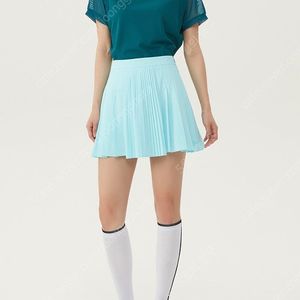 데상트골프 골프웨어 여성 믹스 플리츠 스커트 70/L