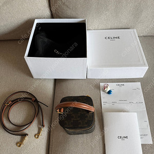 셀린느 미니 배니티 케이스 정품 - 트리옹프 캔버스 & 카프스킨