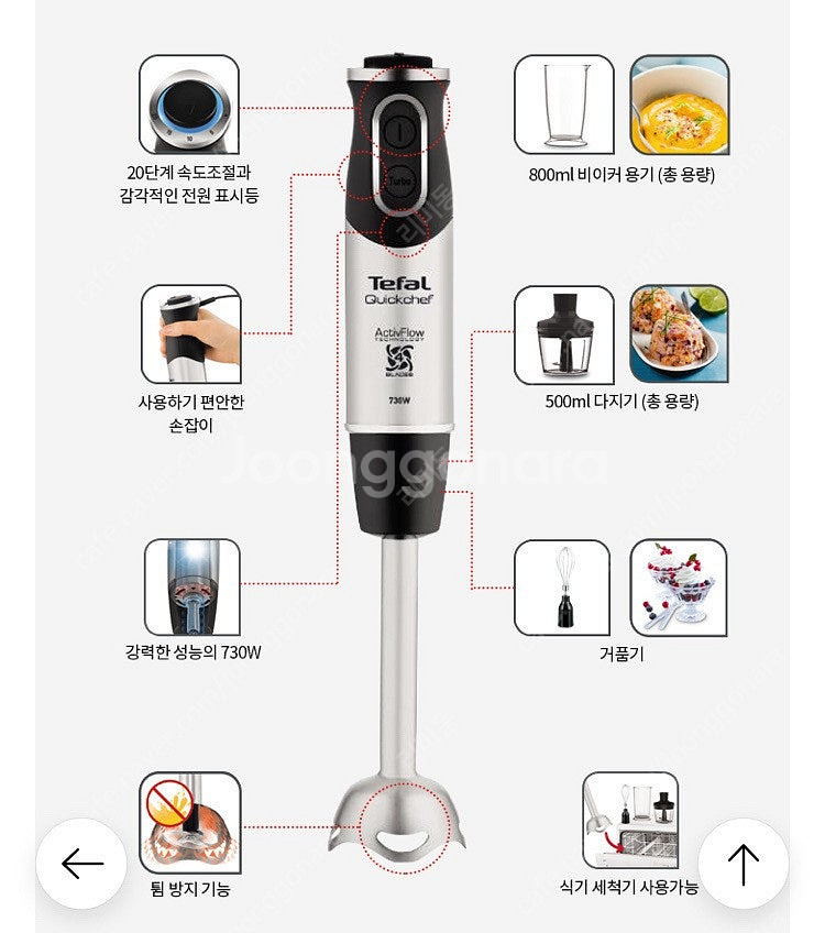 테팔 핸드 블렌더 세트 HB6538KR--4