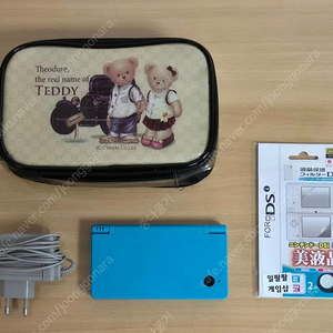 [채팅X 문자로 연락] 기능하자 없는 국내 정발 닌텐도 DSi (닌텐도 DS Lite 후속 기종) + 정품 충전기 + 테디 베어 파우치 + 서비스 미사용 화면 보호 필름