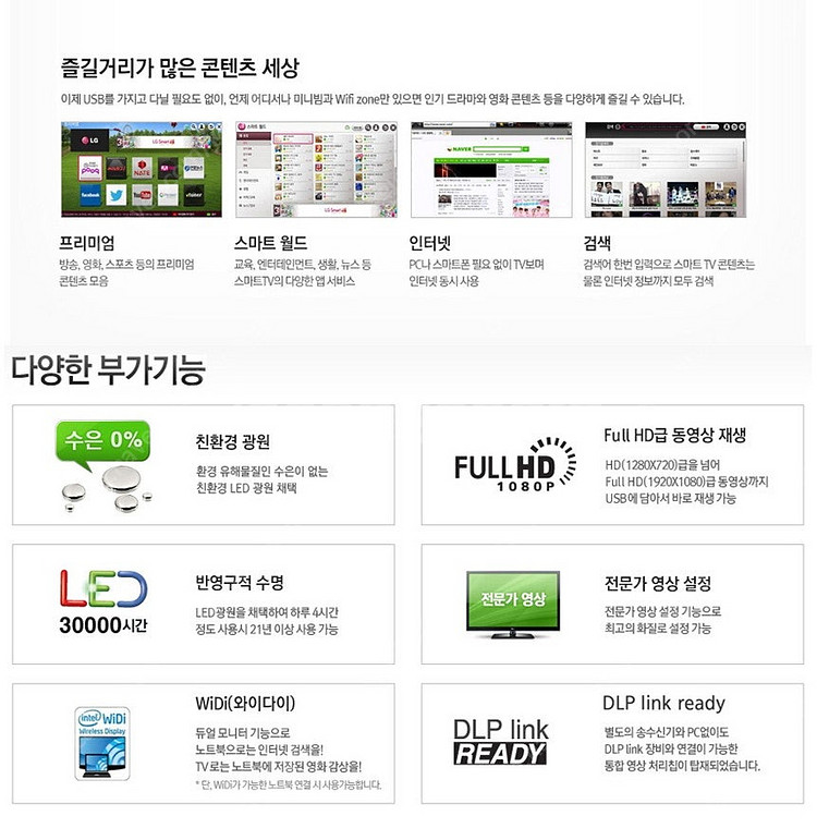 *캠핑/가정용*ㅡLG 미니빔 PF87K /1000안시 ...--9