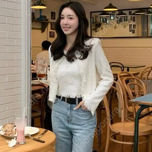 라플라 썸머펄 트위드자켓 나시 셋업 s