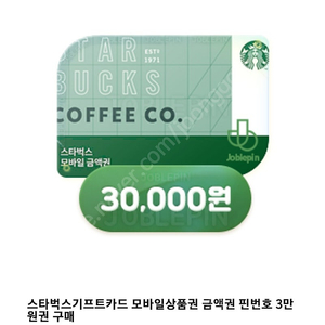 스타벅스모바일금액권 30000원권