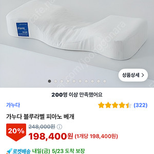 (단순개봉)경추베개 가누다 블루라벨 피아노+냉감커버 일괄