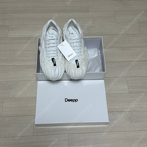 Deepp D1 남자 슬림핏 오버솔 화이트 스니커즈 260cm
