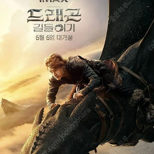 드래곤 길들이기 6월 6일 금요일 19:25 H열 중블 1석 용아맥 용산 IMAX 정가양도