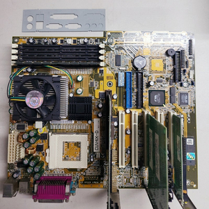 레트로 컴퓨터 듀얼CPU 보드 펜티엄3 윈도우98시스템 부품 일괄