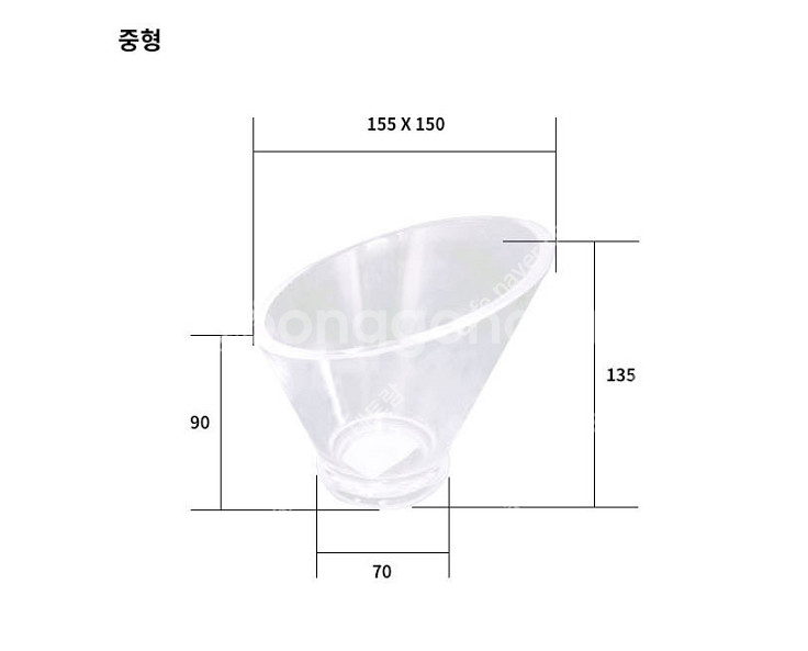 토핑 볼 소스 빙수 타원 경사 투명 아크릴--2