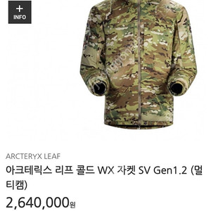 아크테릭스 리프 콜드 wx sv Gen 1.2 멀티캠 S(100~105) 특전 udt