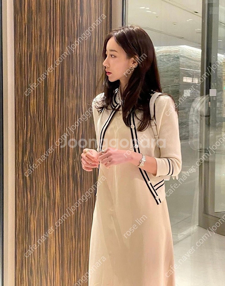 새상품/ 아상블라주 미우 스티치 롱 원피스 맥시 드 레...--1