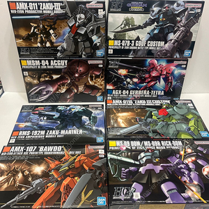 HGUC 앗가이 구프 가베라 돔 바우 사이코 지쿠악스 스테이맨 썬더볼트 건담 EX 반다이 13종 미개봉 미조립 새상품