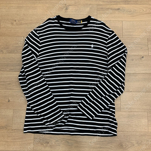 폴로랄프로렌 24FW 스트라이프 티셔츠 블랙 커스텀슬림 XL 새제품급팝니다